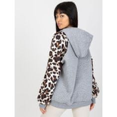 Ex moda Ženski pulover s potiskom na rokavih MICHAELA siv EM-BL-663.94_392106 Univerzalni