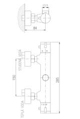 eoshop TERMO - Pipa za tuš termostatski HV 150 mm