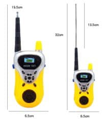 Lean-toys Set dveh walkie talkie postaj – doseg do 100m rumena