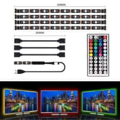 aptel LED osvetlitev televizorja RGB 4 x 50 cm USB LED trak set