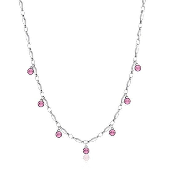 Brosway Bleščeča ogrlica Symhonia Pink Crystal BYM140