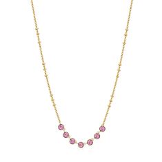 Brosway Čudovita pozlačena ogrlica s kristali Symhonia Pink BYM138