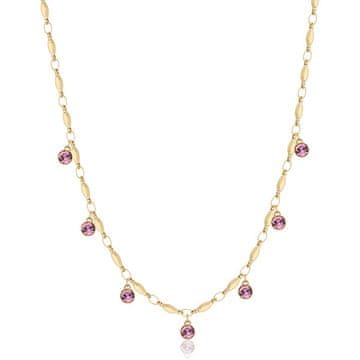 Brosway Bleščeča pozlačena ogrlica s kristali Symhonia BYM142