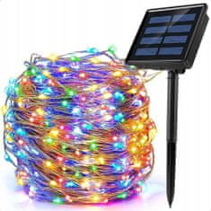 Malatec Solarne novoletne lučke veriga 100 LED RGB barvne 10m 8 funkcij