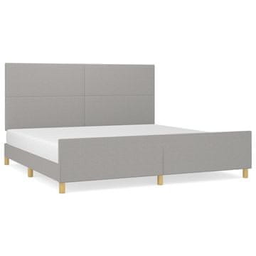 Vidaxl Posteljni okvir brez vzmetnice svetlo siv 200x200 cm blago