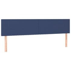 Vidaxl Box spring postelja z vzmetnico modra 200x200 cm blago