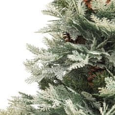 Vidaxl Osvetljena novoletna jelka s storži zelena 150 cm PVC in PE