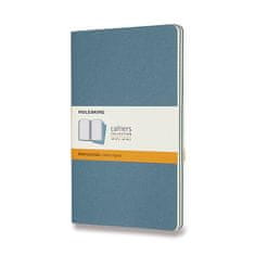 Moleskine Beležnice Cahier, L, z vrsticami, 3 kosi - temno turkizna
