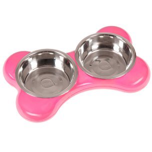 Karlie-Flamingo Posoda iz nerjavečega jekla KOST 2x1500ml/49x30x10/rožnata