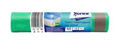Zorex Vrečke za odpadke 60L/10ks, 60x70cm, 14µm, zložljive, zelene