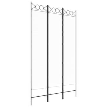 Vidaxl Paravan 3-delni bel 120x200 cm blago
