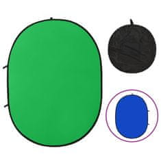 Vidaxl Ovalno studijsko platno za ozadje 2v1 Zelena in Modra 200x150cm