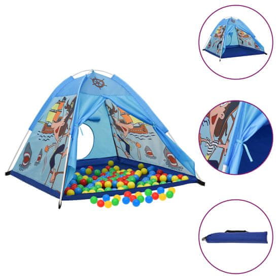 shumee vidaXL Otroški šotor za igranje moder 120x120x90 cm