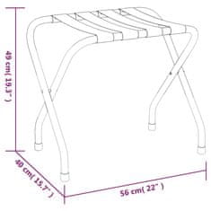 Vidaxl Stojalo za prtljago črno in srebrno 56x40x49 cm