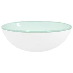 Greatstore Umivalnik kaljeno steklo 35x12 cm bel