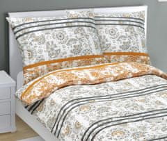 Bombažna posteljnina - 140x200, 70x90 cm - Retro siva, oranžna