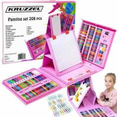 Kruzzel 208 delni umetniški komplet barvic in flomastrov za slikanje
