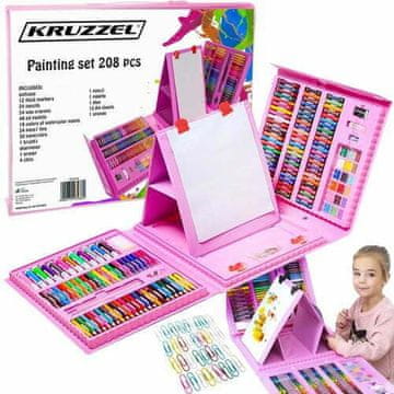Kruzzel 208 delni umetniški komplet barvic in flomastrov za slikanje