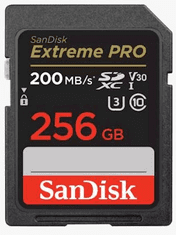 SanDisk Extreme Pro SDXC spominska kartica, 256 GB, UHS-I, C10, U3, V30