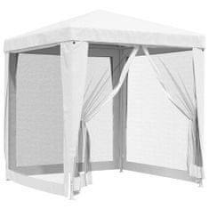 Greatstore Vrtni šotor s 4 mrežastimi stranicami 2x2 m bel