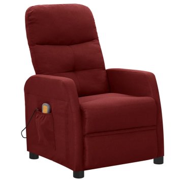 Vidaxl Masažni stol vinsko rdeče blago