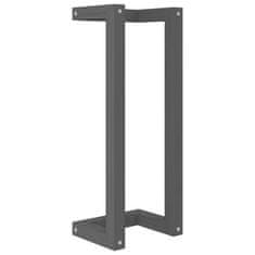 Vidaxl Stojalo za brisače sivo 23x18x60 cm trdna borovina