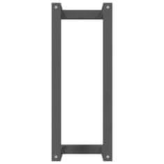 Vidaxl Stojalo za brisače sivo 23x18x60 cm trdna borovina