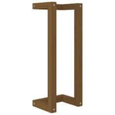 Vidaxl Stojalo za brisače medeno rjavo 23x18x60 cm trdna borovina