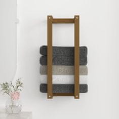 Vidaxl Stojalo za brisače medeno rjavo 23x18x60 cm trdna borovina