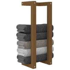 Vidaxl Stojalo za brisače medeno rjavo 23x18x60 cm trdna borovina