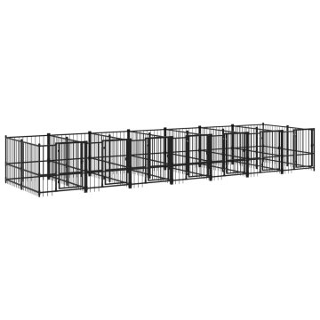 Vidaxl Zunanji pasji boks jeklo 13,14 m²