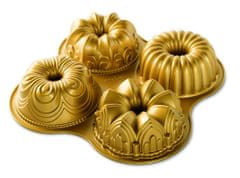 NordicWare Obrazec za štiri manjše torte PREMIUM gold
