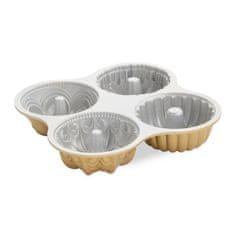 NordicWare Obrazec za štiri manjše torte PREMIUM gold