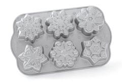 NordicWare Kalup za šest malih kolačkov SNEŽINKE srebrne barve