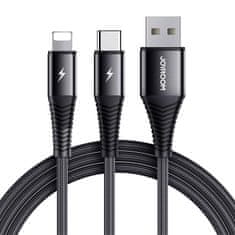Joyroom Kabel USB S-1230G12 2v1 USB-C / Lightning 3A 1,2 m (črn)