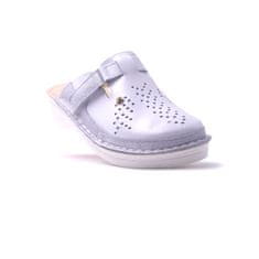 Leon V261 usnjeni natikači, beli, 36, 22,5 cm