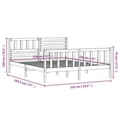 Vidaxl Posteljni okvir bel iz trdnega lesa 135x190 cm 4FT6