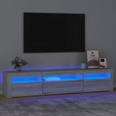 Vidaxl TV omarica z LED lučkami siva sonoma 195x35x40 cm