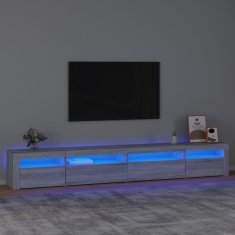 Vidaxl TV omarica z LED lučkami siva sonoma 270x35x40 cm