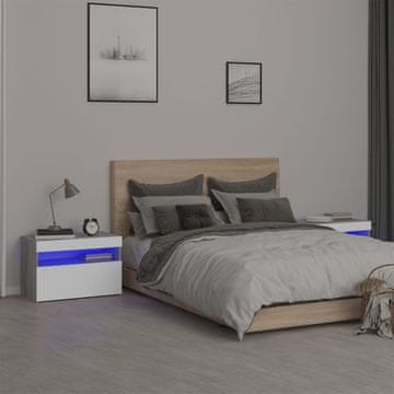 Vidaxl vidaXL Nočne omarice z LED osvetlitvijo, komplet 2 kosov, siv hrast sonoma, 60x35x40 cm