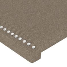 Vidaxl vidaXL Vzglavje postelje s krilci, sivo-rjavo, 93x23x78/88 cm, blago