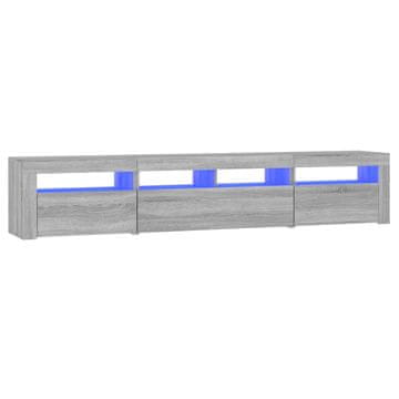 Vidaxl TV omarica z LED lučkami siva sonoma 210x35x40 cm