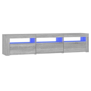 Vidaxl TV omarica z LED lučkami siva sonoma 180x35x40 cm
