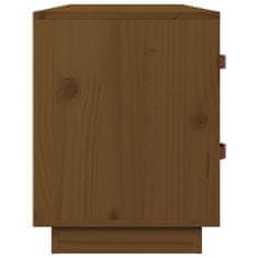 Vidaxl Klop za čevlje medeno rjava 100x34x45 cm trdna borovina