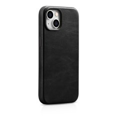 iCARER Usnjen etui za iPhone 14 z magnetom MagSafe Oil Wax Premium Leather Case črn