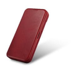 iCARER Usnjen etui za iPhone 14 Plus z magnetnim zapiranjem MagSafe CE Oil Wax Premium Leather bordo