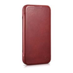 iCARER Usnjen etui za iPhone 14 Plus z magnetnim zapiranjem MagSafe CE Oil Wax Premium Leather bordo