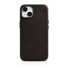 iCARER Usnjen etui za iPhone 14 z magnetom MagSafe Oil Wax Premium Leather Case temno rjava