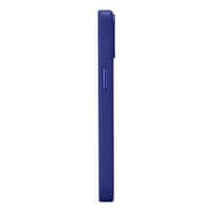 iCARER Usnjen etui za iPhone 14 z magnetom MagSafe Litchi Premium Leather Case v temno modri barvi