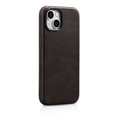iCARER Usnjen etui za iPhone 14 z magnetom MagSafe Oil Wax Premium Leather Case temno rjava